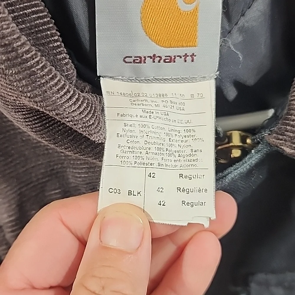 Carhartt Insulated Jacket - 42 Regular Black - Picture 4 of 9